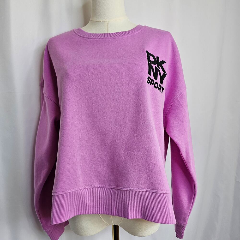 DKNY Sport L Pink/Lavender Soft Pullover Hi-Low‎ Hem Spring